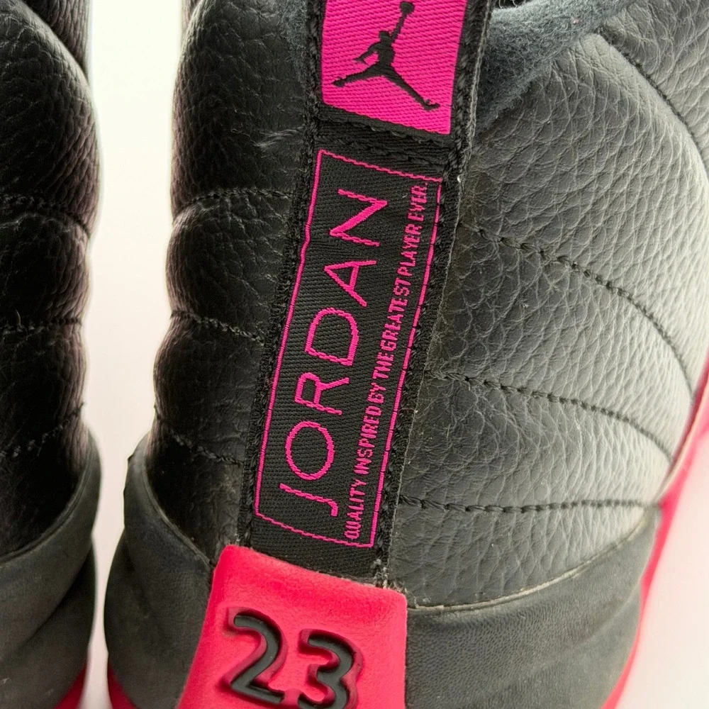 Jordan 12 Retro GS Black Deadly Hyper Pink 510815-026 4.5Y 6W